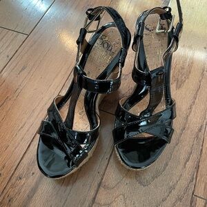 Sofft Pedra black patent 4 inch wedge, like new, size 7 $20